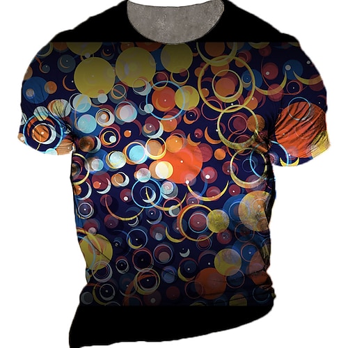 

Men's Unisex T shirt 3D Print Graphic Prints Geometry Crew Neck Street Daily Print Short Sleeve Tops Casual Designer Big and Tall Sports Blue