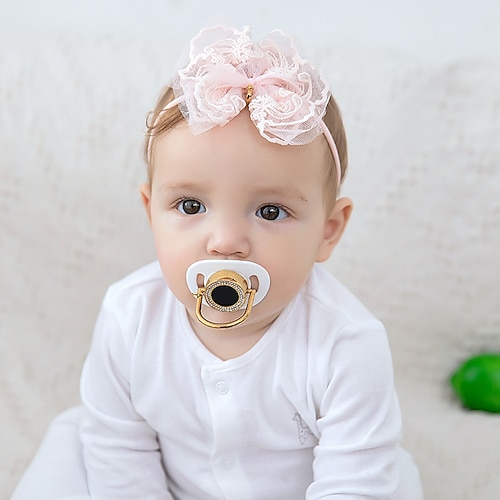 

Baby Girls' Active / Sweet Daily White Solid Colored Mesh Polyester Hair Accessories White / Pink One-Size