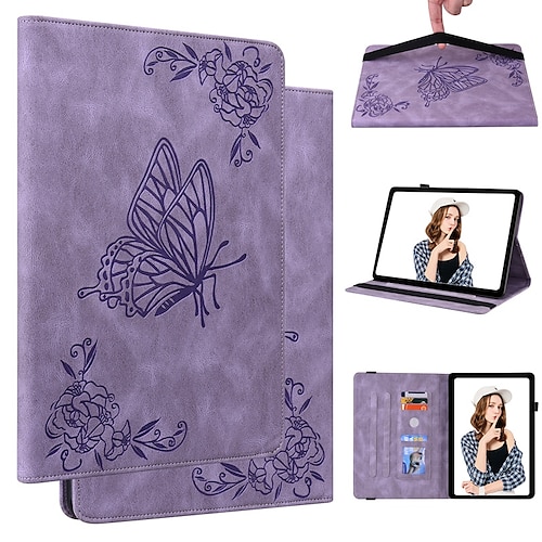 

Tablet Case Cover For Lenovo Tab P11 / Plus Tab M10 HD M10 FHD Plus Tab M8 (FHD / HD) Card Holder with Stand Flip Butterfly Solid Colored TPU PU Leather