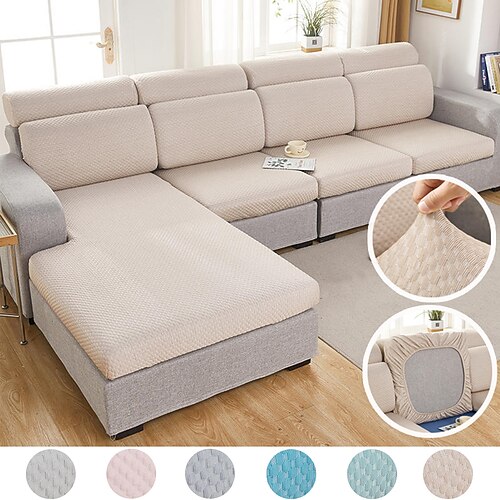 

3D Doudou Grid Stretch Sofa Slipcover Couch Cushion Strap Covers Corner Seat Protector Cushion Cover Elastic Home Reversible Washable Slipcover