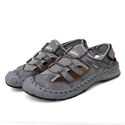 

Men's Sandals Casual Classic Daily Outdoor PU Black Gray Khaki Spring Summer