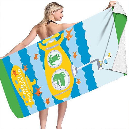 

1PCS Double Sided Fleece Bath Towel Beach Towel Square Towel Square Beach Towel Microfiber Animal Towel