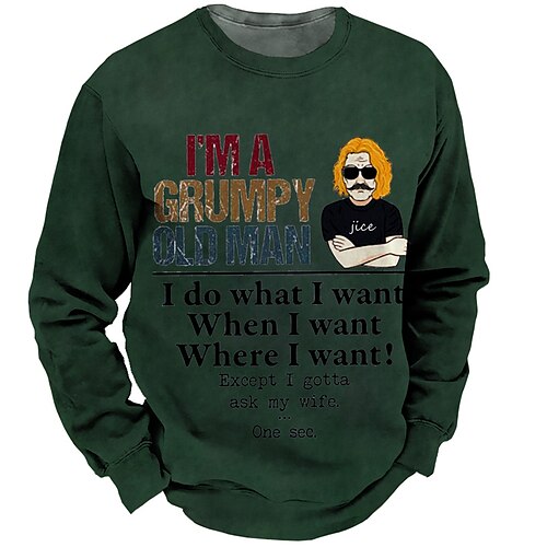

Men's Unisex Sweatshirt Pullover Cartoon Graphic Prints Letter Print Daily Sports 3D Print Casual Vintage Hoodies Sweatshirts Green Navy Blue