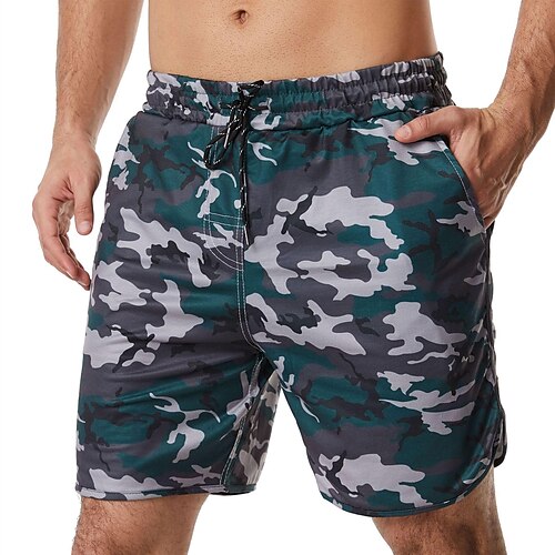 

Men's Cargo Shorts Hiking Shorts Military Camo Summer Outdoor Breathable Quick Dry Lightweight Sweat wicking Shorts Bottoms Drawstring Elastic Waist White Black Climbing Beach Camping / Hiking