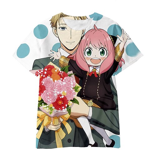 

Inspired by SPY×FAMILY Loid Forger Yor Forger Anya Forger T-shirt Cartoon 100% Polyester Anime Harajuku Graphic Kawaii T-shirt For Men's / Women's / Couple's