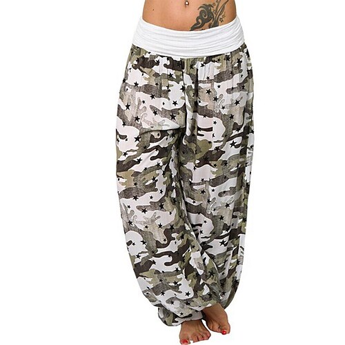 

Women's Loungewear Bottom Nighty Camo Simple Comfort Home Bamboo Spring Summer Green White
