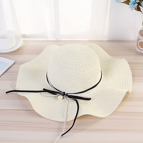 

New Ladies Summer Beach Big Brimmed Sun Hat Seaside Vacation Sunshade Sunscreen Foldable Dome Straw Hat Women Hat