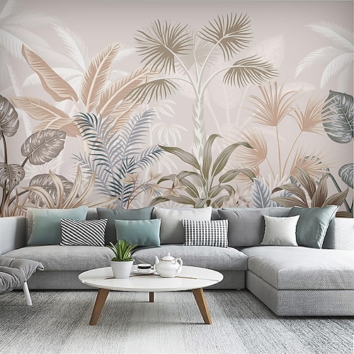 

Mural Wallpaper Wall Sticker Rainforest Leaf Illustration Smoke Background Pvc / Vinyl Suitable For Living Room Bedroom Restaurant Hotel Wall Decoration Art Home Decor