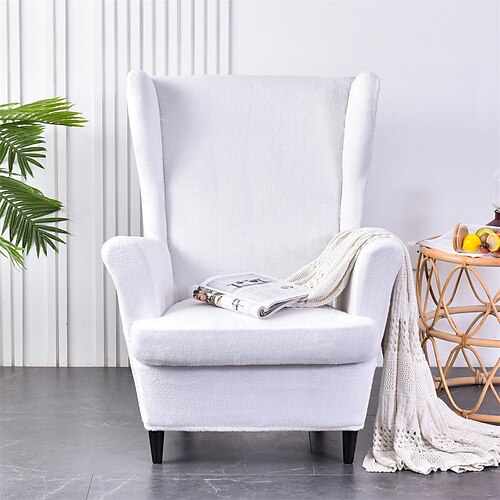 

White Wing Chair Slipcover Elastic Sofa Covers Wingback Armchair Covers with Seat Cushion Cover Furniture Protector for Living Room IKEA STRANDMON Chair