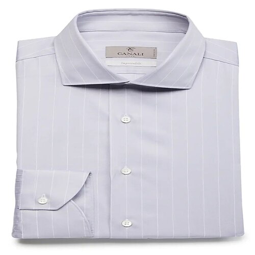 

Men's Shirt Striped Turndown Street Casual Button-Down Long Sleeve Tops Casual Fashion Breathable Comfortable Light gray