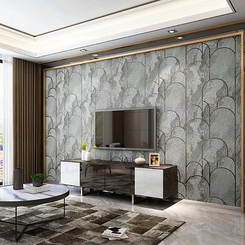 

new chinese style marble pattern background wallpaper living room dining room bedroom 3d flocking deerskin velvet arc vertical stripe wallpaper