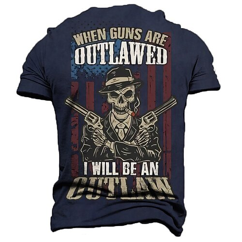 

Men's Unisex T shirt Tee 3D Print Graphic Prints Skull Crew Neck Street Daily Print Short Sleeve Tops Casual Vintage Designer Big and Tall Black Navy Blue