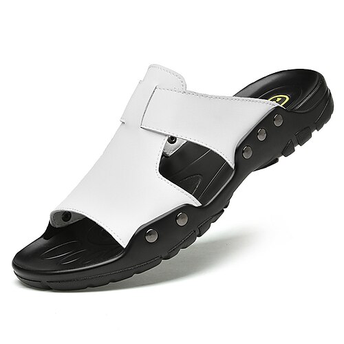 

Herren Sandalen Casual Strand Design Täglich Leder Schwarz Weiß Frühling Sommer