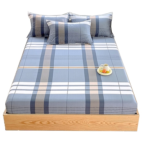 

1 Piece 100% Cotton Mattress Protector Soft Fitted Sheet Breathable Bed Mattress Cover, 10/25cm Deep Pocket(Not Include Pillowcase)