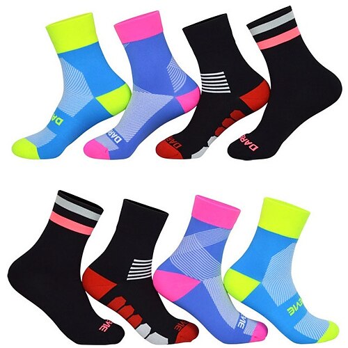 

Socks Cycling Socks Men's Women's Bike / Cycling Breathable Wearable Soft 1 Pair Stripes Nylon Green / Blue Black / Pink Black Red One-Size / Stretchy