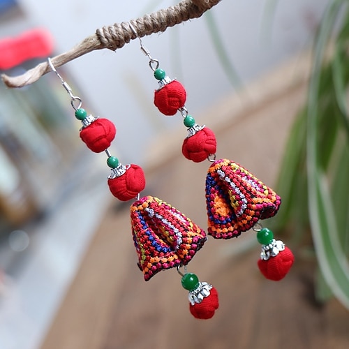 

Women's Drop Earrings Geometrical Flower Shape Skeleton Stylish Simple Folk Style Earrings Jewelry Purple / Light Red / Fuchsia For Daily Holiday 1 Pair