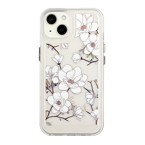 

Phone Case For Apple Back Cover iPhone 14 Pro Max 14 Plus 13 12 11 Pro Max Mini X XR XS Bumper Frame Soft Edges Non-Yellowing Flower TPU PC