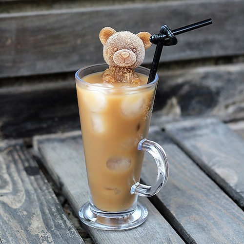 

1pc Bear Ice Cube Mould 3D Stereo Bear Ice Cube Animal Drop Glue Mould 4pcs