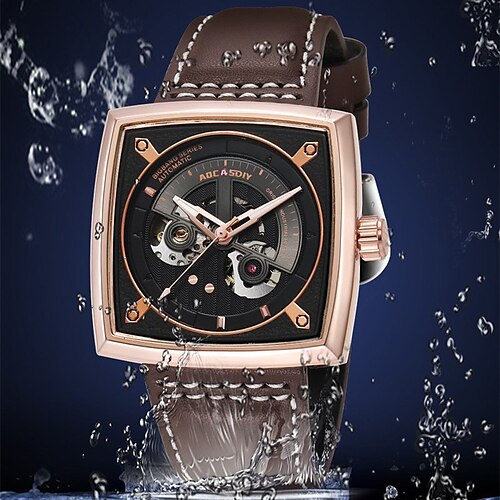 

New Ac2613 Ocassidy Luminous Hot Selling Fashion Square Automatic Mechanical Belt Watch Watch