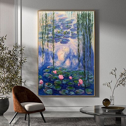 

Handmade Oil Painting CanvasWall Art Decoration Abstract Knife Painting Landscape Lotusfor Home Decor Rolled Frameless Unstretched Painting