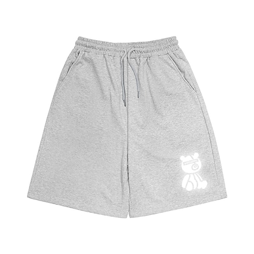 

Men's Classic Style Fashion Active Shorts Drawstring Elastic Drawstring Design Print Knee Length Pants Sports Outdoor Casual Micro-elastic Graphic Prints Bear Cotton Blend Comfort Breathable Mid Waist