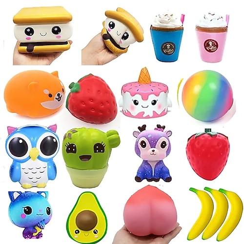 

Finger Toy Squishies Jumbo Squishies Sensory Fidget Toy Stress Reliever 8 pcs Portable Gift Cute Stress and Anxiety Relief Flexible Durable Non-toxic Slow Rising For Adults Men Boys and Girls Home