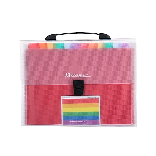 

13 Pockets Accordion File Folders PP Waterproof with Elastic Buckles File Organizer A4 Size Receipts Documents