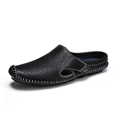 

Men's Clogs Mules Casual Athletic Walking Shoes PU White Black Blue Spring