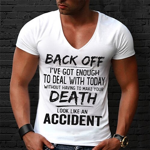 

Men's Unisex T shirt Tee Letter Graphic Prints V Neck Blue Red Navy Blue Gray White Outdoor Street Short Sleeve Print Clothing Apparel Sports Designer Casual Big and Tall / Summer / Summer