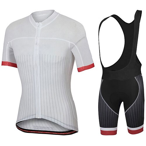 

Men's Short Sleeve Cycling Jersey with Bib Shorts Blue Bike 3D Pad Breathable Quick Dry Sports Graphic Clothing Apparel