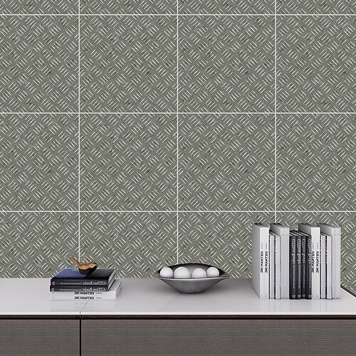 

10 Pieces Tile Sticker Fashion Mosaic Tile Stickers Kitchen Waterproof Removable Wall Stickers Bedroom Floor Stickers