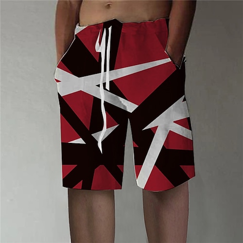 

Men's Shorts Summer Shorts Beach Shorts Baggy Shorts Drawstring Elastic Waist Graphic Prints Geometry Comfort Breathable Short Sports Outdoor Daily Designer Stylish Red Blue