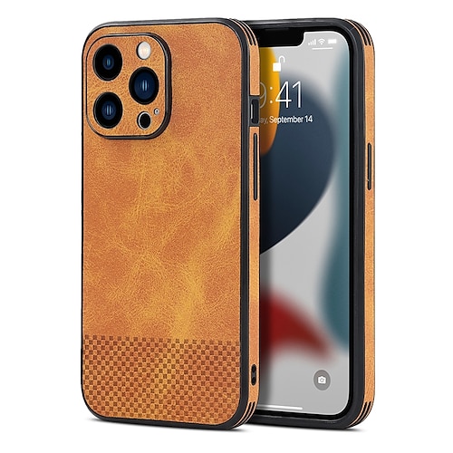 

telefon Etui Til Apple Bagcover iPhone 14 Pro Max 14 Plus 13 12 11 Pro Max Mini X XR XS Støddæmperramme Ikke-gulning Stødsikker Ensfarvet PU Læder