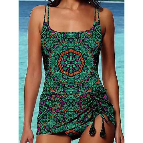 sigte Hemmelighed Flyve drage Women's Swimwear Tankini Swim Dress Bathing Suits 2 Piece Normal Swimsuit  Floral Print Green V Wire Padded Bathing Suits Vacation Beach Wear Sports  2023 - US $17.99