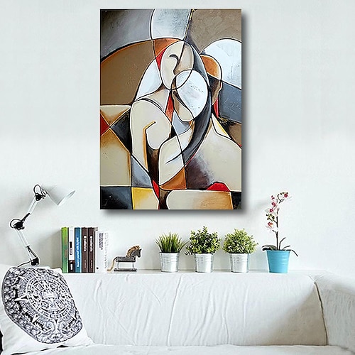 

Oil Painting Handmade Hand Painted Wall Art Abstract Modern Figure Nude Naked Lover Girl Lady Home Decoration Decor Stretched Frame Ready to Hang