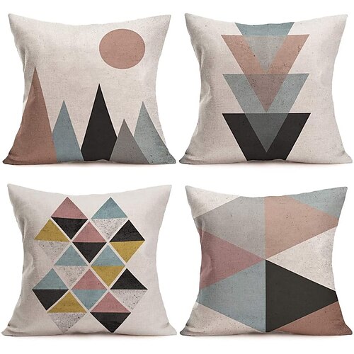 

Geometric Double Side Cushion Cover 4PC/set Soft Decorative Square Throw Pillow Cover Cushion Case Pillowcase for Sofa Bedroom Superior Quality Machine Washable