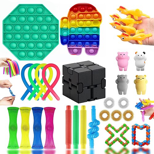 

Finger Toy Squeeze Toy / Sensory Toy Sensory Fidget Toy Stress Reliever 30 pcs Portable Gift Cute Stress and Anxiety Relief Flexible Non-toxic Mochi For Teen Men Home Party Work Outdoor