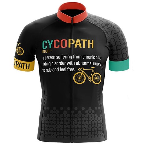 

21Grams Men's Cycling Jersey Short Sleeve Bike Jersey Top with 3 Rear Pockets Mountain Bike MTB Road Bike Cycling Breathable Quick Dry Moisture Wicking Soft Black Yellow Graphic Polyester Spandex