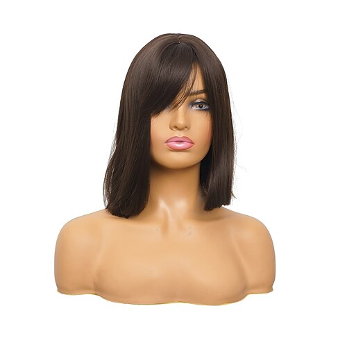 

Bob Wigs Synthetic Water Wave Black Tea Nylon Hair Wigs for Black Women