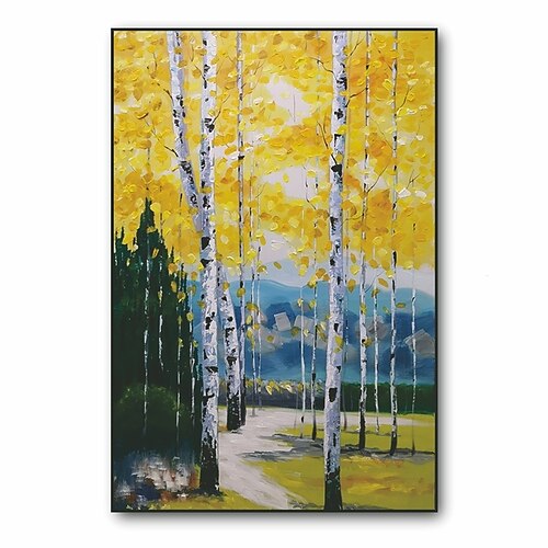 

Handmade Hand Painted Oil Painting Wall Art Autumn Landscape Home Decoration Decor Rolled Canvas No Frame Unstretched