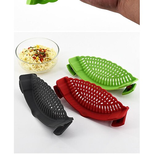 

Silicone Pot Side Drainer Home Creative Kitchen Tools Vegetable Noodles Drainer Pour Vegetables Filter Baffle