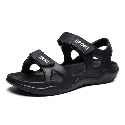 

Men's Sandals Casual Beach Daily Beach PVC Black Gray Dark Blue Summer