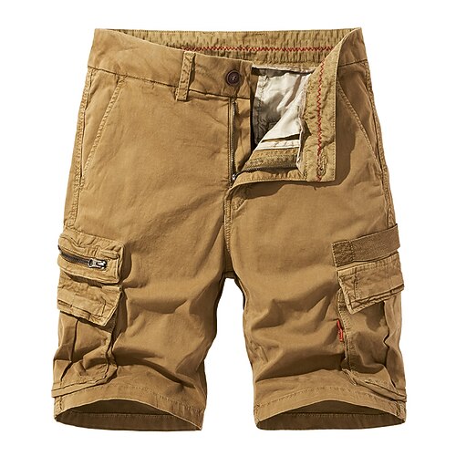 

Men's Casual Classic Shorts Cargo Shorts Work Shorts Multi Pocket Short Pants Daily Micro-elastic Plain Outdoor Mid Waist Black Gray Army Green Khaki 30 32 34 36 38 / Summer