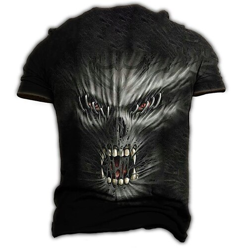 

Men's Unisex T shirt 3D Print Graphic Prints Monster Crew Neck Street Daily Print Short Sleeve Tops Casual Designer Big and Tall Sports Black