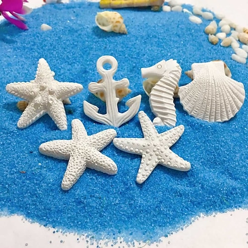 

Resin Starfish Seahorse Seashell Simulation Starfish Aquarium Home Decoration 10 Piece Set Of Ornaments Pendant