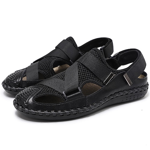 

Men's Sandals Casual Classic Daily Outdoor PU Black Gray Khaki Spring Summer