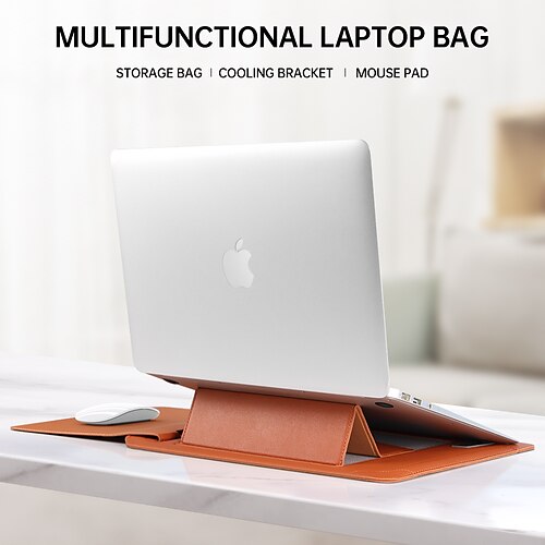 

Laptop Sleeves 12"" 13"" 15 Inch inch Compatible with Macbook Air Pro, HP, Dell, Lenovo, Asus, Acer, Chromebook Notebook Shock Proof PU Leather Solid Color for Business Office Colleages & Schools