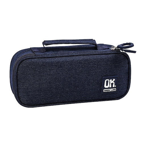 

PencilCasePenPouchMarkerBag Wear-Resistant Multifunction With Zipper Canvas for School Office Student