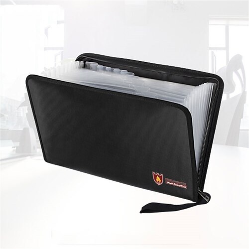 

Document Bag Oxford Cloth Waterproof Clear with Zipper Closure File Organizer A4 Size Receipts Documents