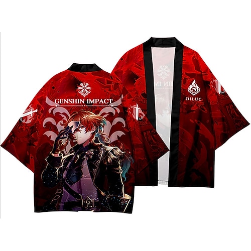 

Inspired by Genshin Impact Klee Diluc Anime Cartoon Polyster Anime 3D Harajuku Graphic Top For Men's / Women's / Couple's